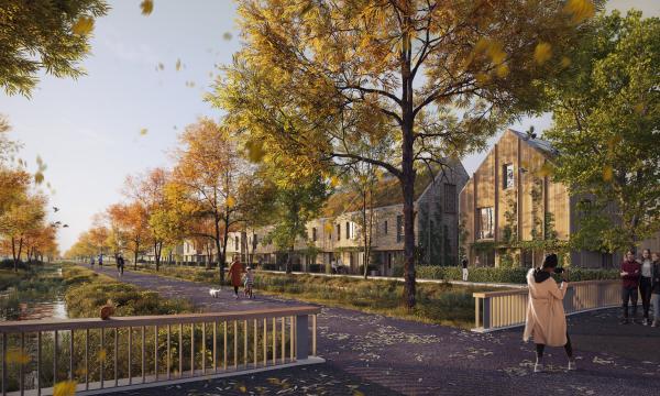 Herfstimpressie bouwplan Swanladriehoek